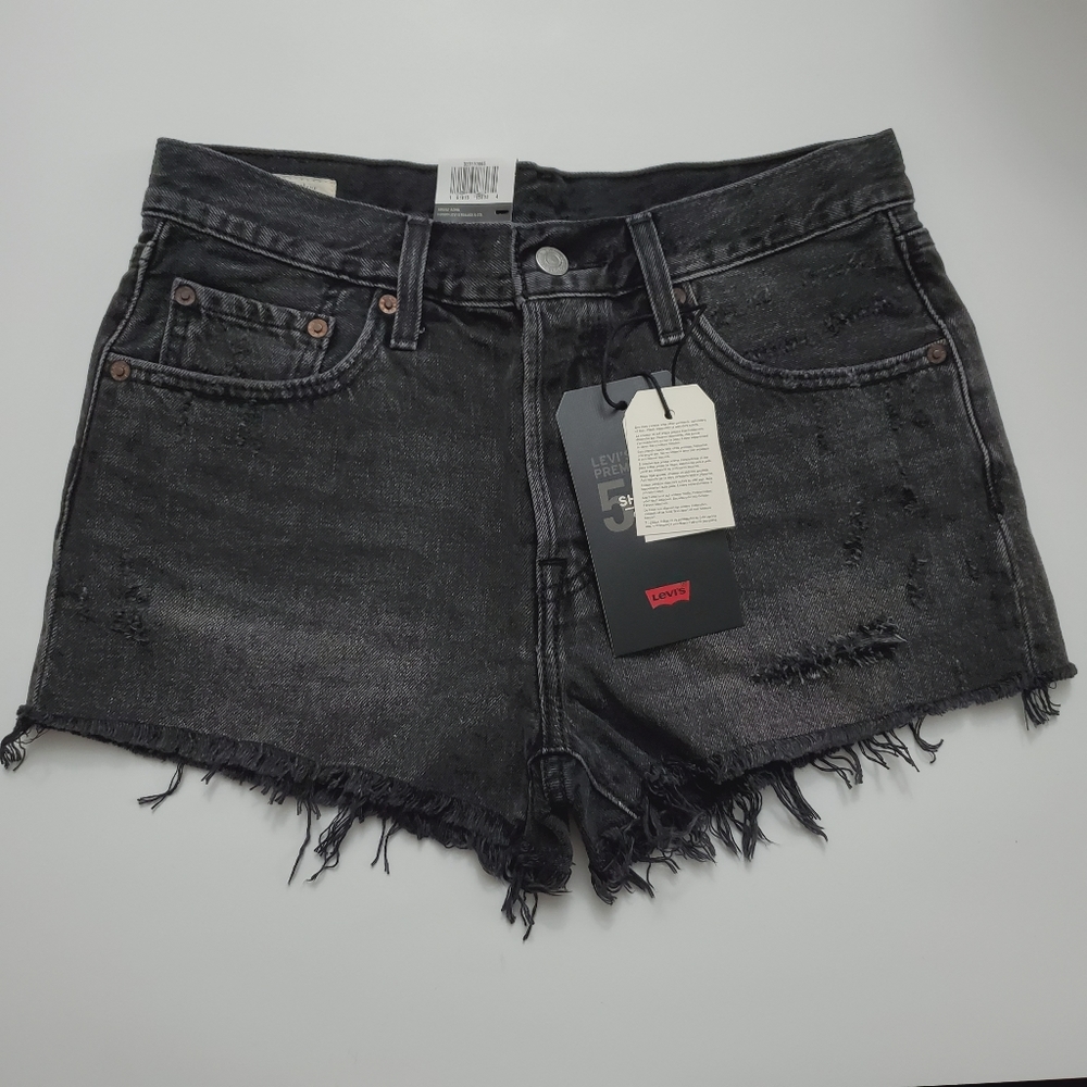 Levi's 501 Shorts Ripped Distressed - Picture 6 of 7